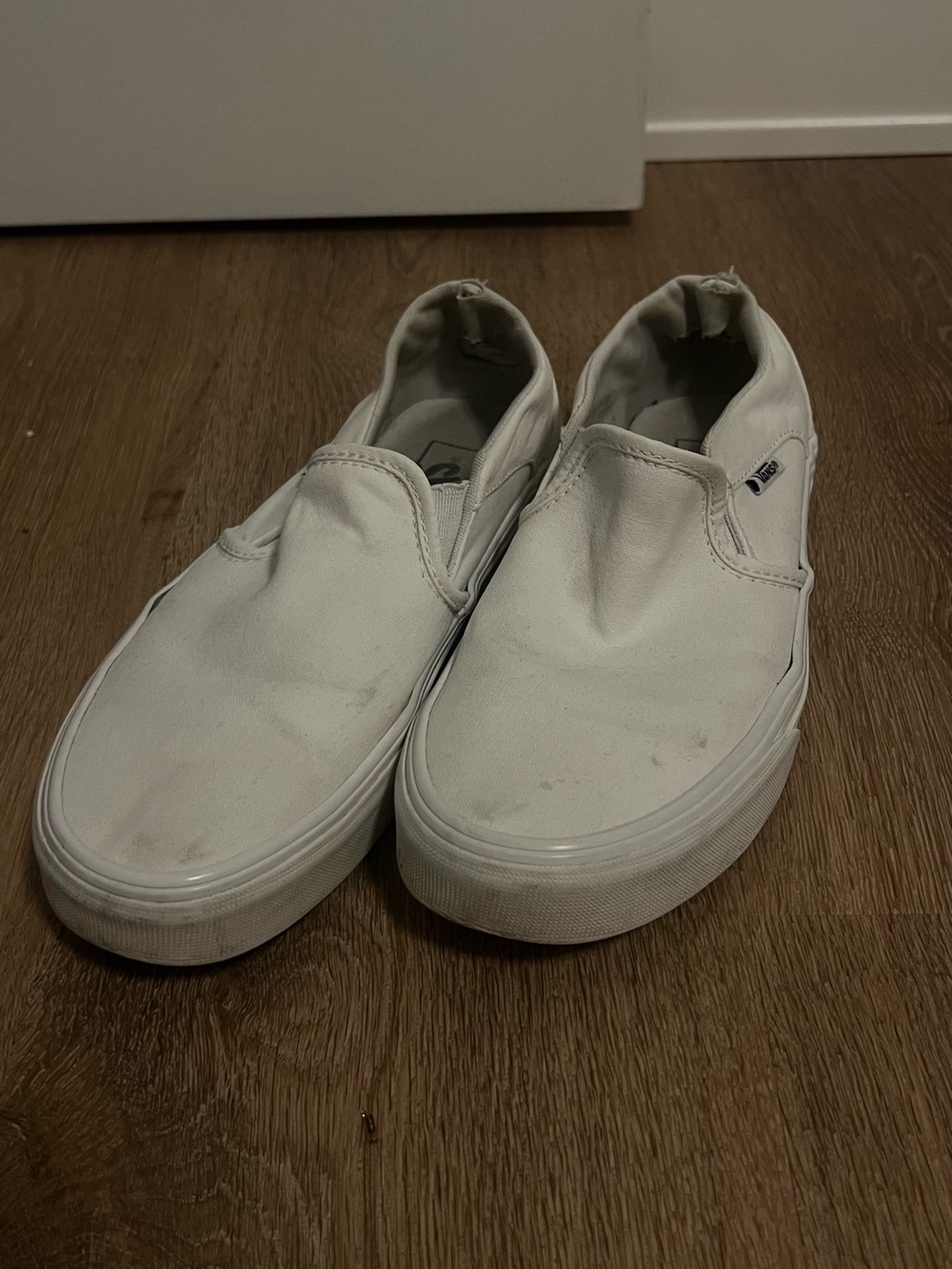 Kids White Slip-On Canvas Shoes